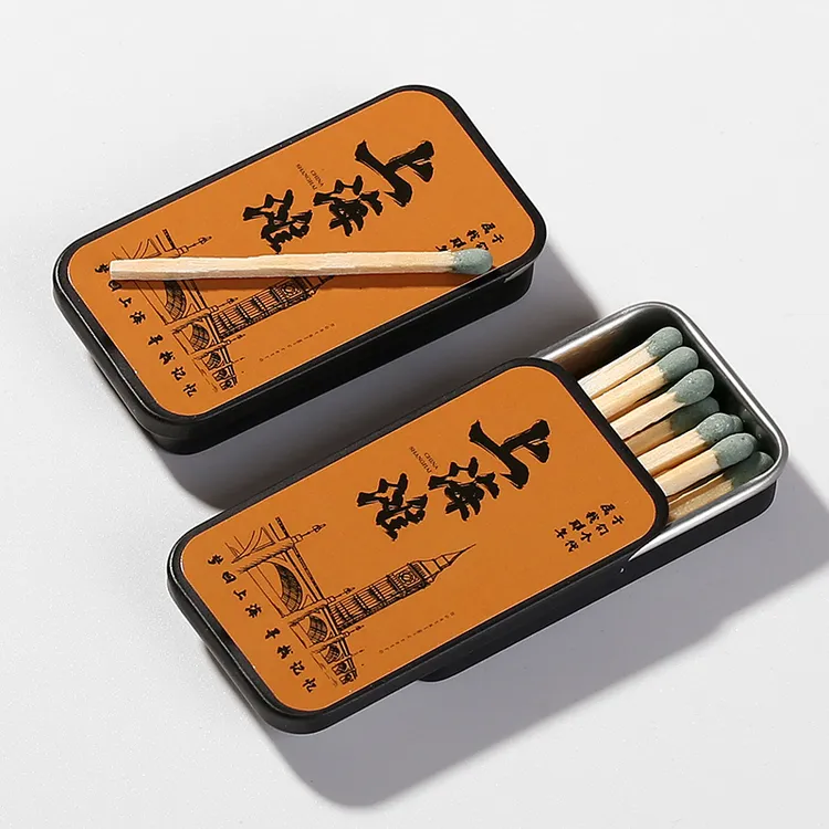 高档铁盒火柴复古怀旧老上海洋火点烟专用的火柴商用批发安全防潮