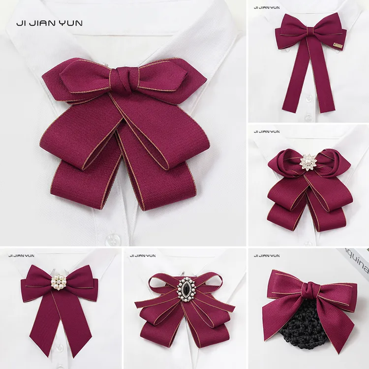 领花女职业头花套高级感银行衬衫领结空姐酒店邮政建行正装领饰