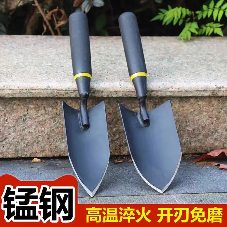 锰钢小铲子特厚园艺铲耙子农用小手铲家用户外工兵铲挖土赶海铁锹