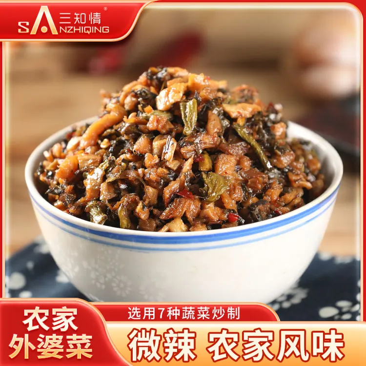 三知情农家外婆菜280克/瓶湖南农家梅干菜开盖即食美食爽口拌饭酱