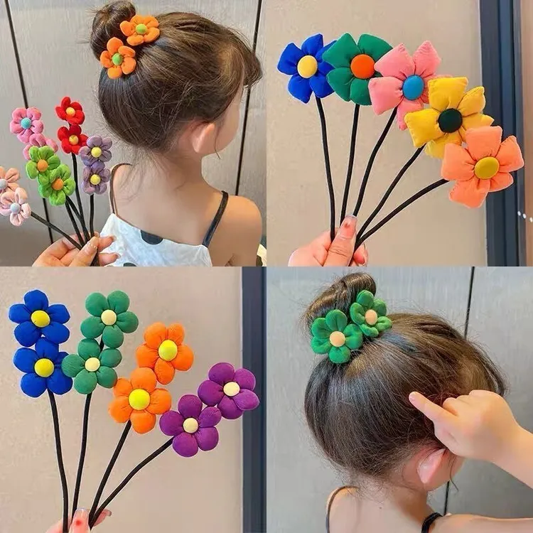 花朵儿童盘发神器新款宝宝丸子头盘发器宝宝扎头神器头饰发饰女孩