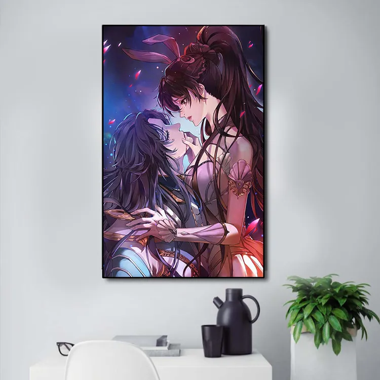 diy数字油画斗罗大陆卡通动漫手工填充手绘涂色丙烯油彩画画礼物