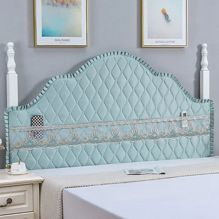 定制床头套罩全包柱子新款欧韩式弧形半圆万能靠背木板软包防尘棉