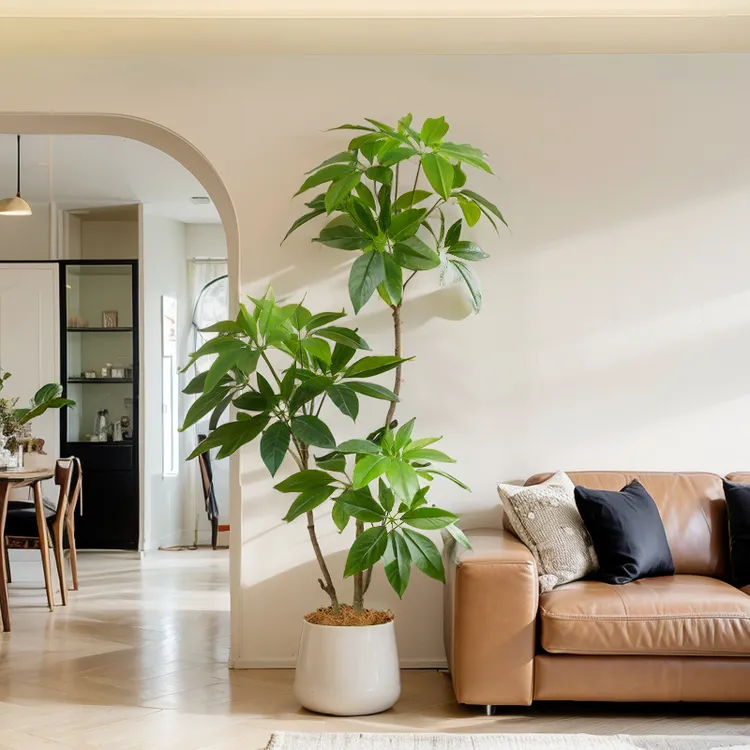 仿真绿植大叶伞高品质室内工艺电视柜旁边装饰大型落地摆件假植物