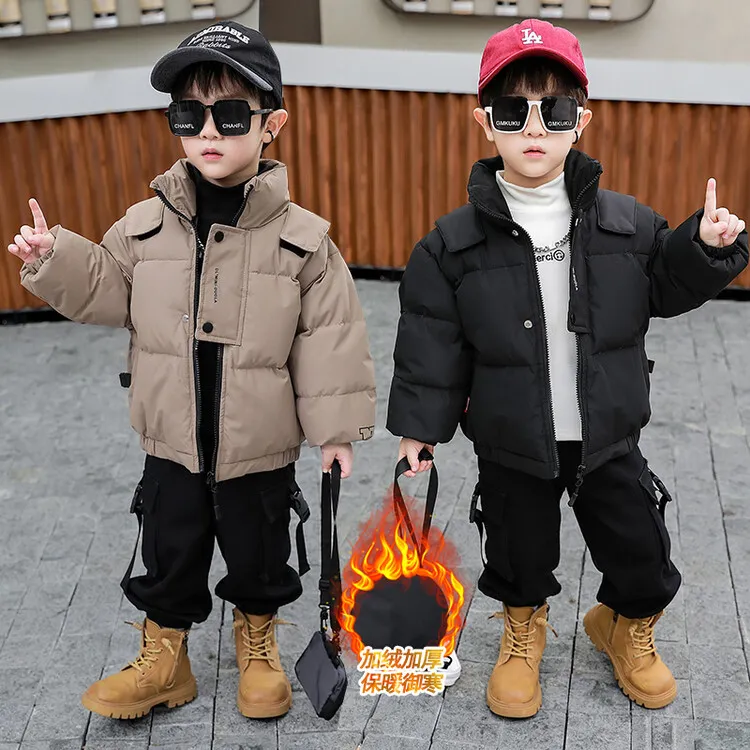 男童羽绒服冬季2025新款帅气加厚宝宝白鸭绒中童棉衣儿童冬装外套