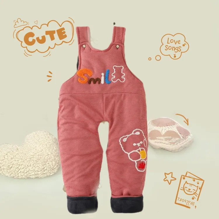 冬季长裤儿童休闲裤加绒外穿加厚宝宝春秋绒裤连体儿童秋冬