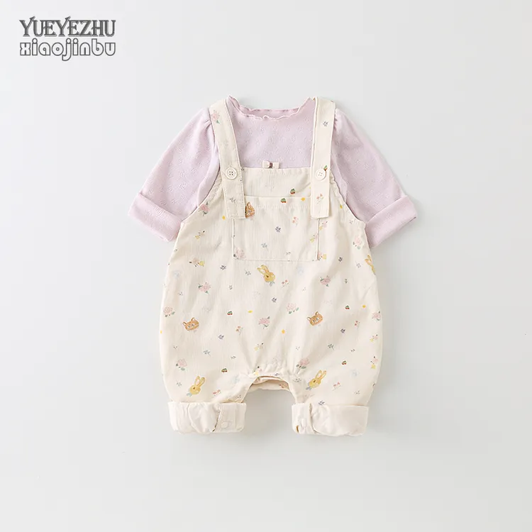 韩系婴儿衣服秋装背带裤套装0一2岁女宝宝春秋长袖公主洋气两件套