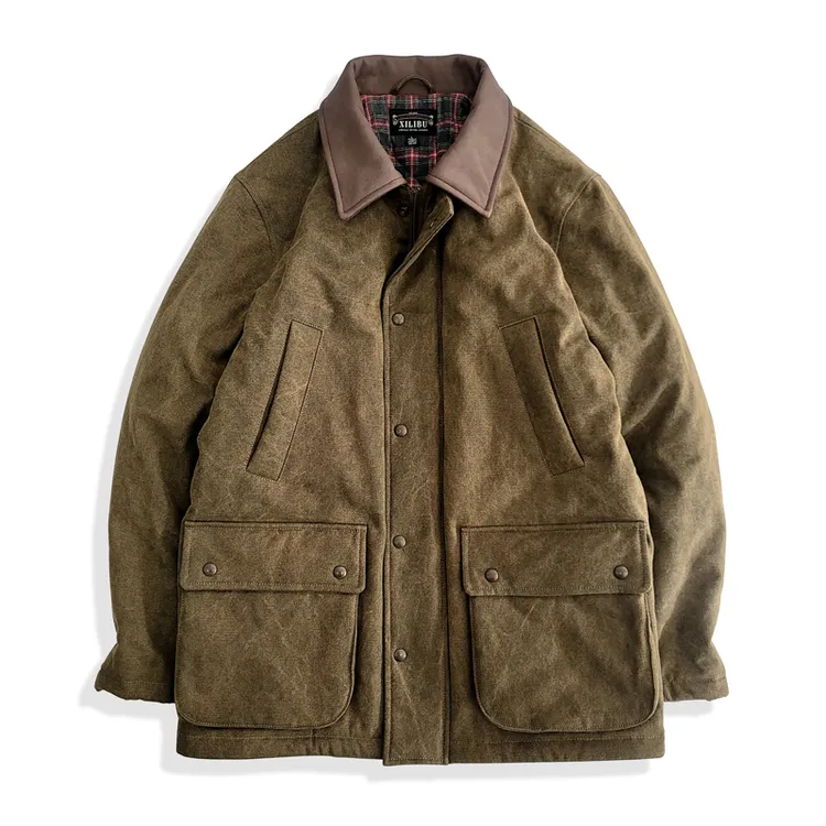 西里布C088皮领重磅防风加厚风保暖衣冬季美式复古硬汉风格男装