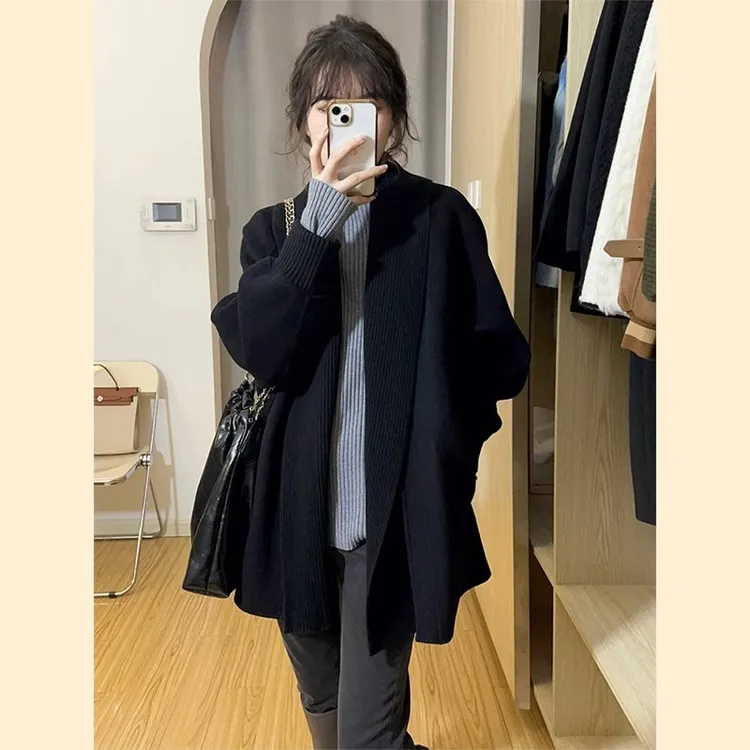 早秋季2025新款女装今年流行爆款黑色毛衣针织开衫女士厚外套秋冬
