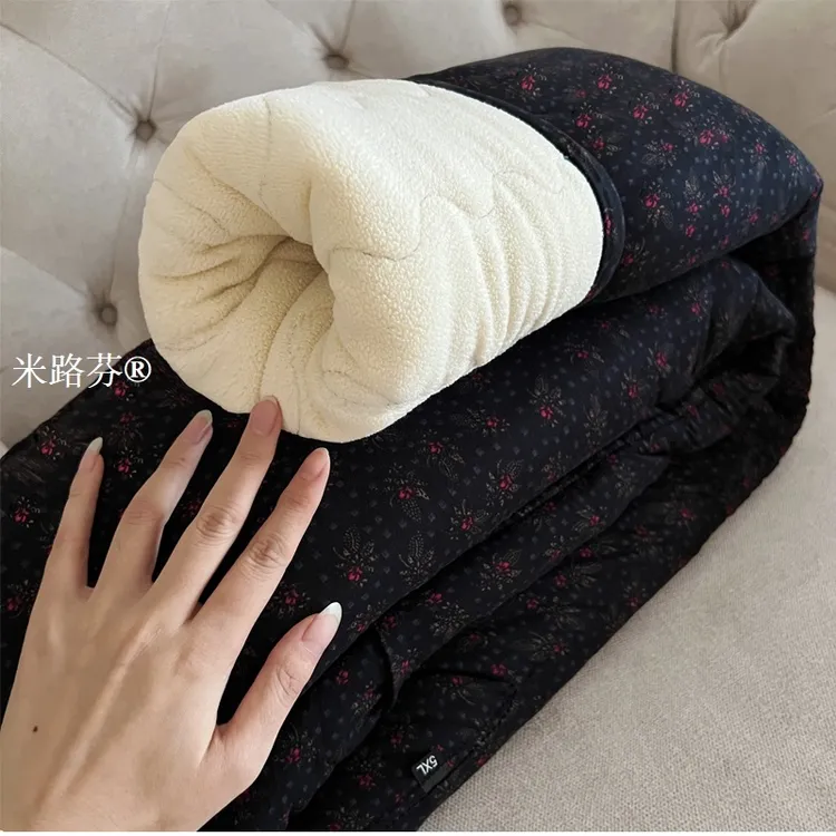 特厚羊驼绒棉裤高腰中老年人女羊羔绒保暖裤冬加绒加厚妈妈裤子