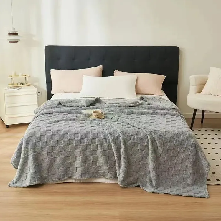 塔芙绒毛毯冬季加厚盖毯被子珊瑚羊羔绒毯子沙发办公室午睡毯床单