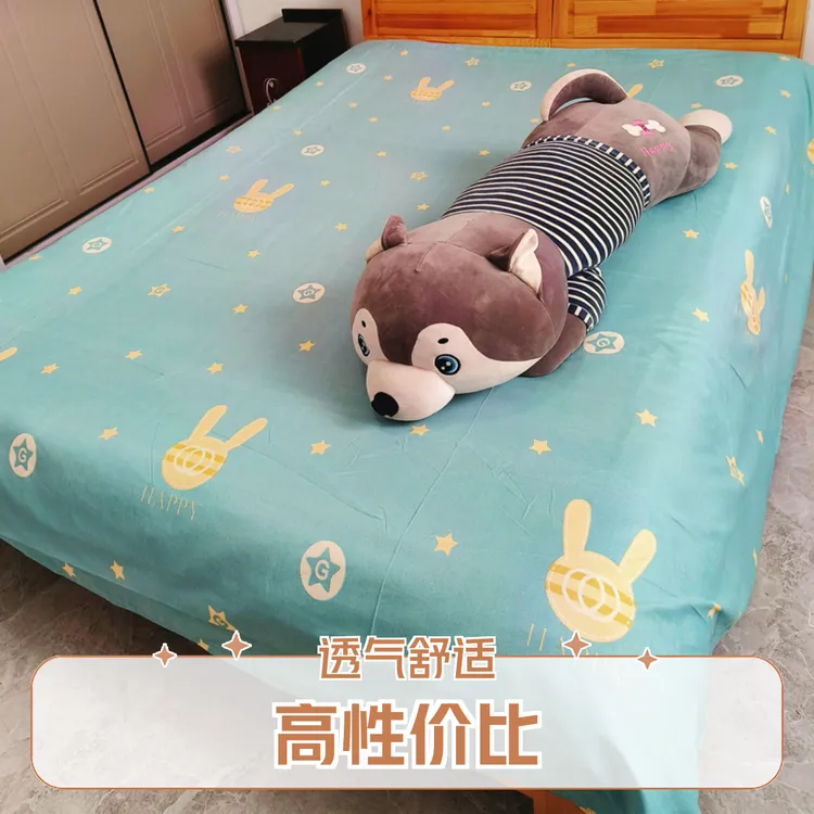 磨毛单件简约双人亲肤水洗榻榻米被单单人棉床单炕单斜纹宿舍加厚