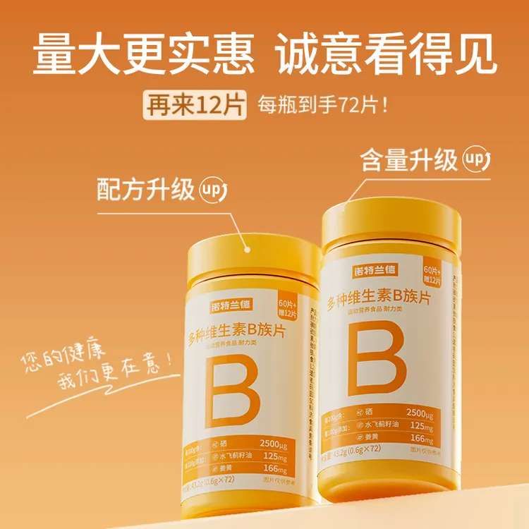 【官方正品】诺特兰德升级b族维生素咀嚼片复配好营养8大B族商品图