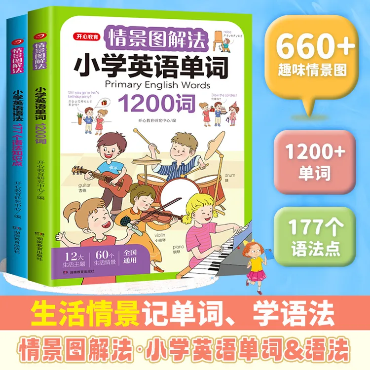 情景图解法小学英语单词语法 1-6年级通用 英语单词语法句型讲解