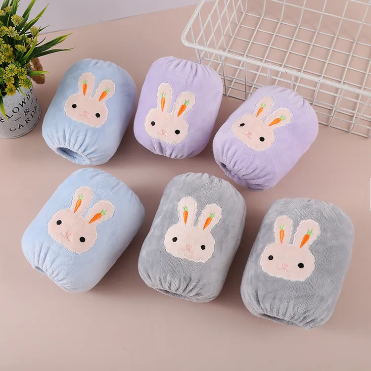 儿童袖套1-3岁新款秋冬可爱卡通小兔子毛绒套袖宝宝防污耐脏护袖