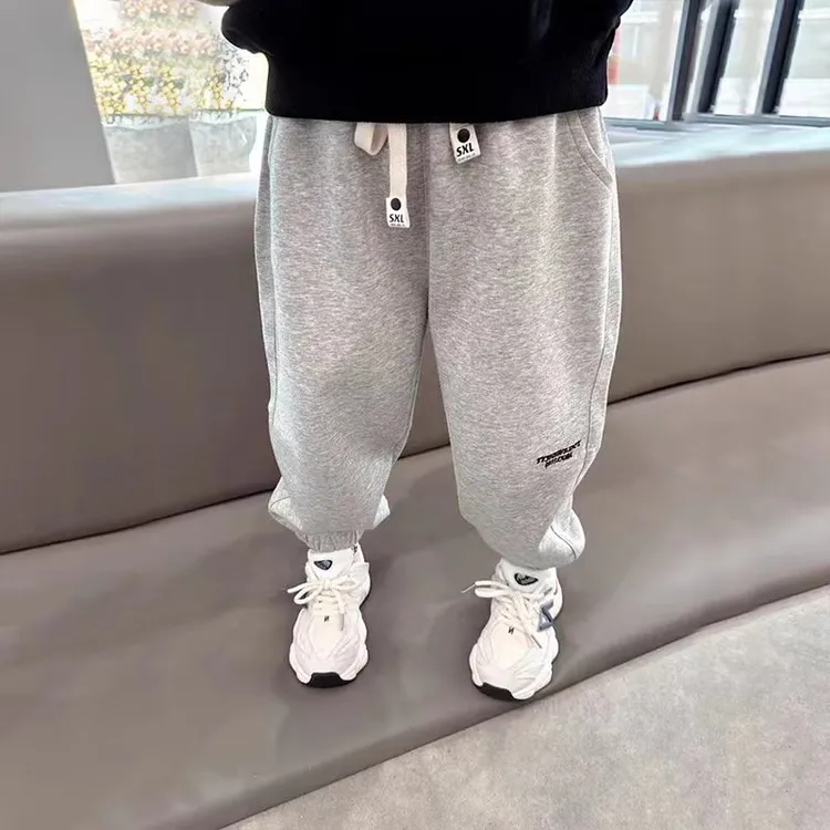 儿童裤子男童灰色休闲裤宽松洋气时尚卫裤中大童小童运动裤春秋款