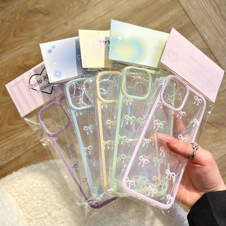 ins简约蝴蝶结适用iPhone15手机壳苹果14promax全包13/11闺蜜12xr