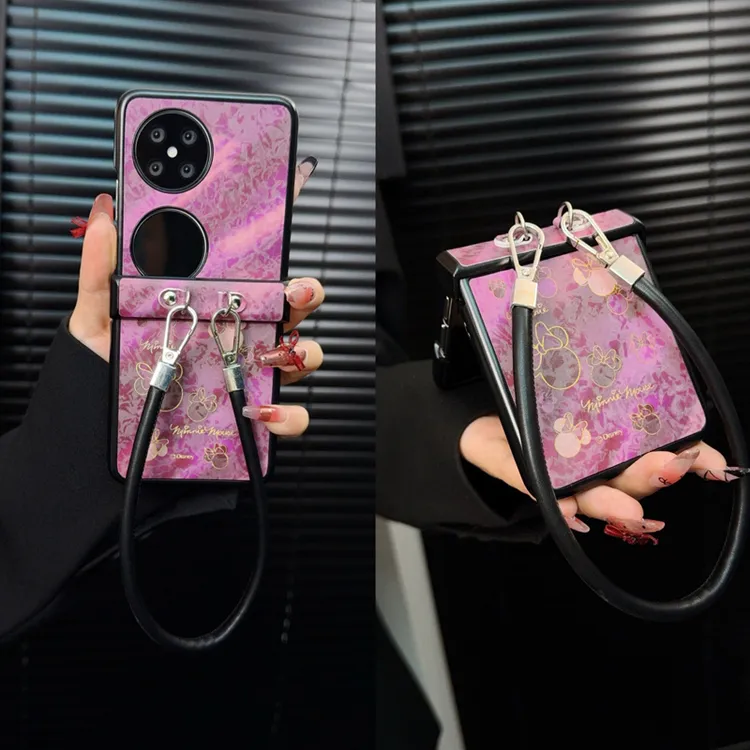 适用华为p50pocket手机壳新款pocket2套pockets可爱烫金mini女款p