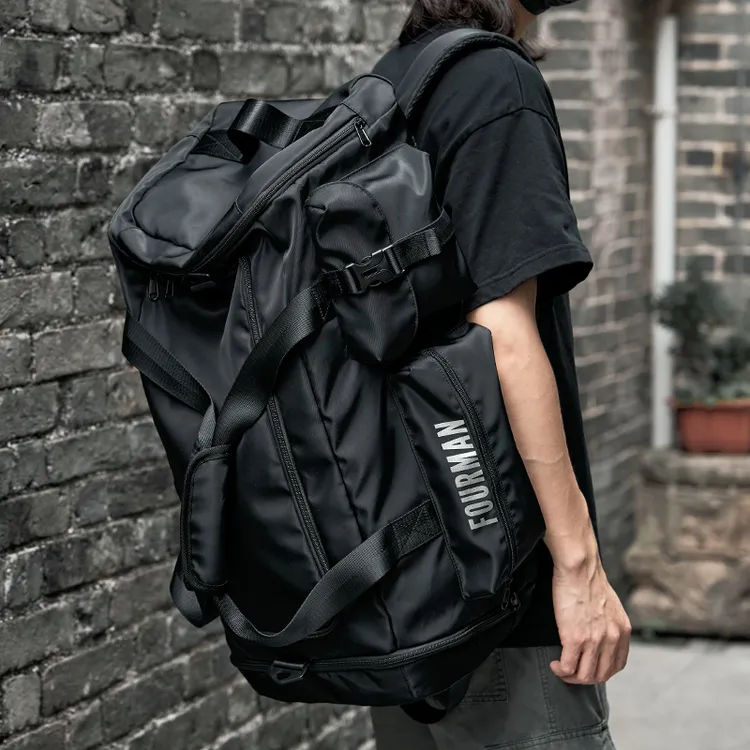 我潮新款大容量高端旅行包男运动健身包双肩背包多功能行李袋6007