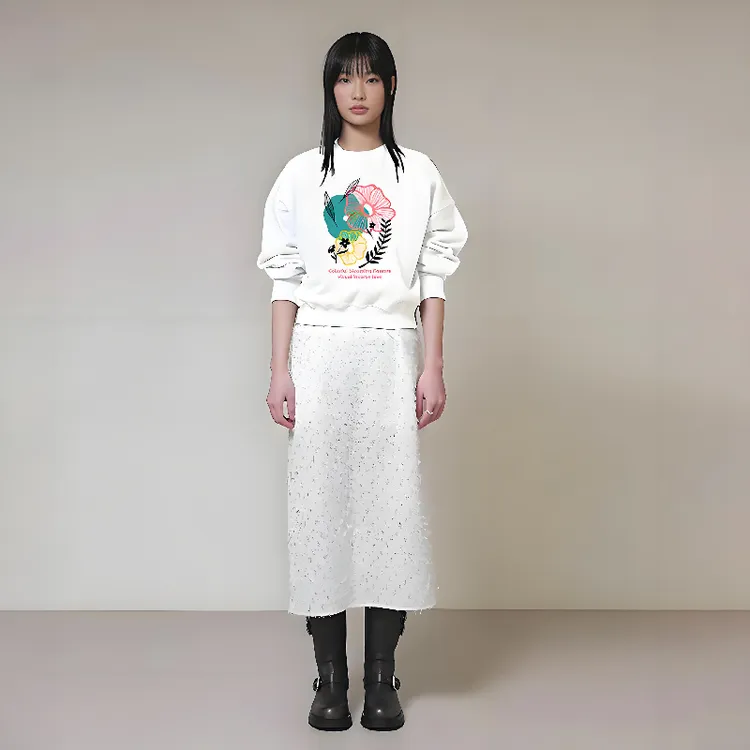 韩系慵懒风短款洋气卡腰女新款秋冬卫衣圆领重磅纯棉宽松无帽卫衣