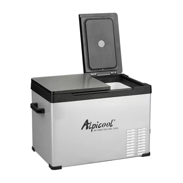 冰虎车载冰箱双开门冷冻冷藏双分区12V24V220V车家两用玻璃上盖