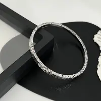 足银手镯 《年轮》小众设计师款高级感轻奢风碎冰冰足银手镯