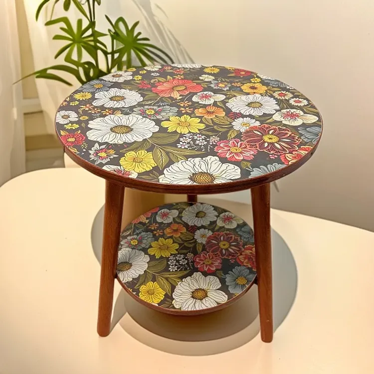 零梦复古怀旧创意边几角几古典手工旋转简约轻奢阳台客厅北欧家用