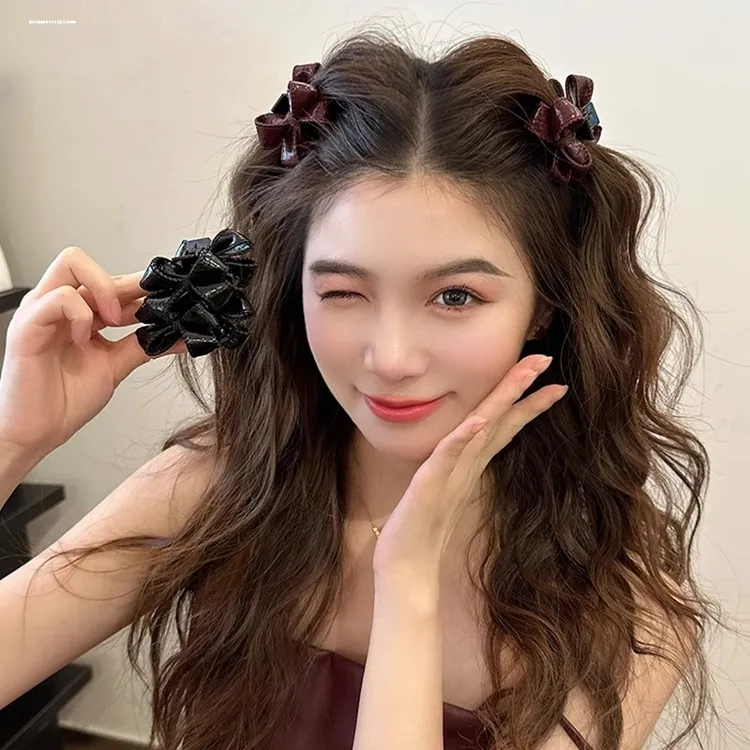 2025年新款蝴蝶结头饰女前额碎发头发卡刘海夹子高颅顶神器发夹
