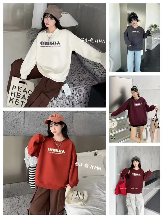 加绒女卫衣 801-899高品柔软婴儿绒休闲宽松百搭款