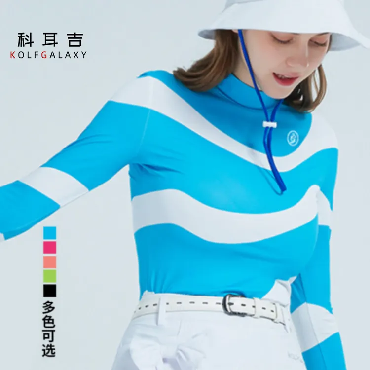 科耳吉高尔夫修身冰丝春夏水波纹打底衫透气舒适高尔夫服装女款