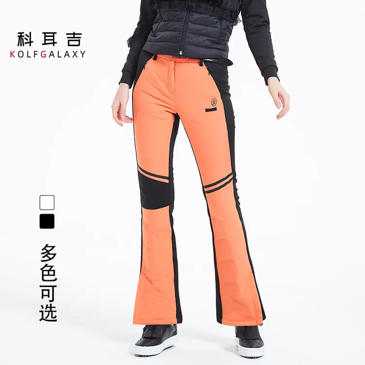 科耳吉 高尔夫服装冬弹力户外时尚保暖修身显瘦柔软喇叭羽绒女裤
