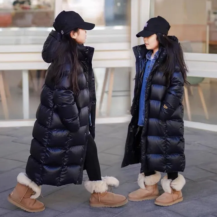 新品巴拉巴拉儿童羽绒服女童中长款冬季过膝长款男童冬装免洗白鸭