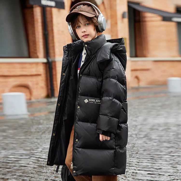 巴拉巴拉儿童羽绒服男童女童同款中大童韩版中长款加厚外套新款20