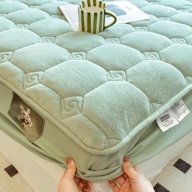 兔绒床笠加绒加厚冬款a类床笠床罩加厚牛奶绒床笠保暖床套罩床罩
