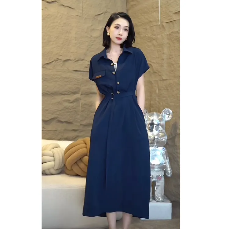欧颍昇外出洋气上档次高级轻奢女装思桐夏季女款宽松连衣裙子6891