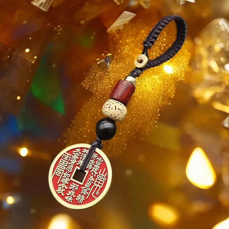 寓意招运进财山鬼花钱摆件复古山鬼雷公创意钥匙扣挂件饰品豪运连