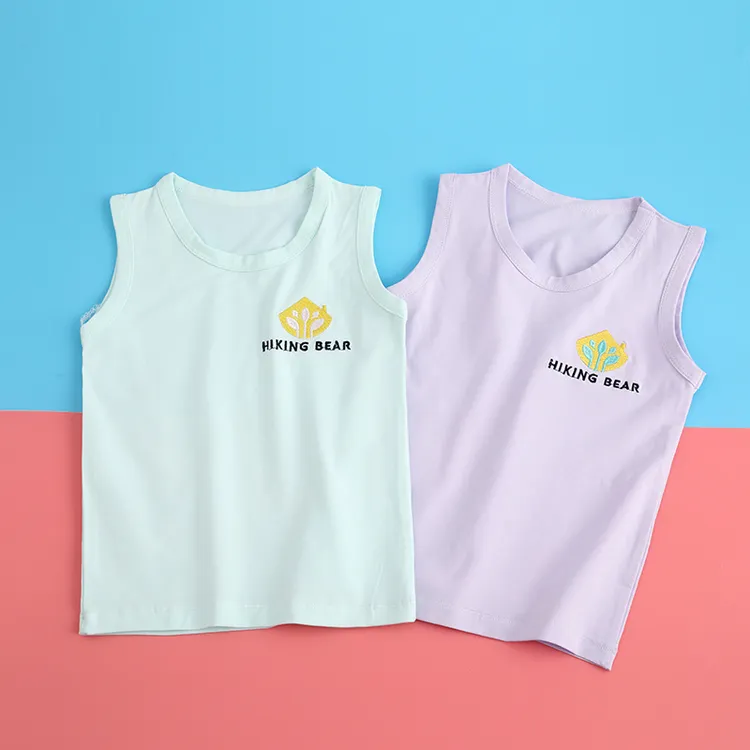 儿童背心纯棉透气高弹内衣女童打底男宝宝内穿中大童护肚吊带无袖