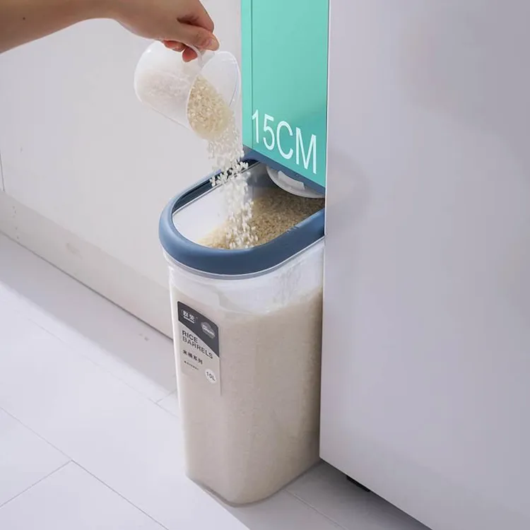 米桶窄型夹缝储米箱收纳盒防虫防潮密封家用10斤杂粮透明塑料储存