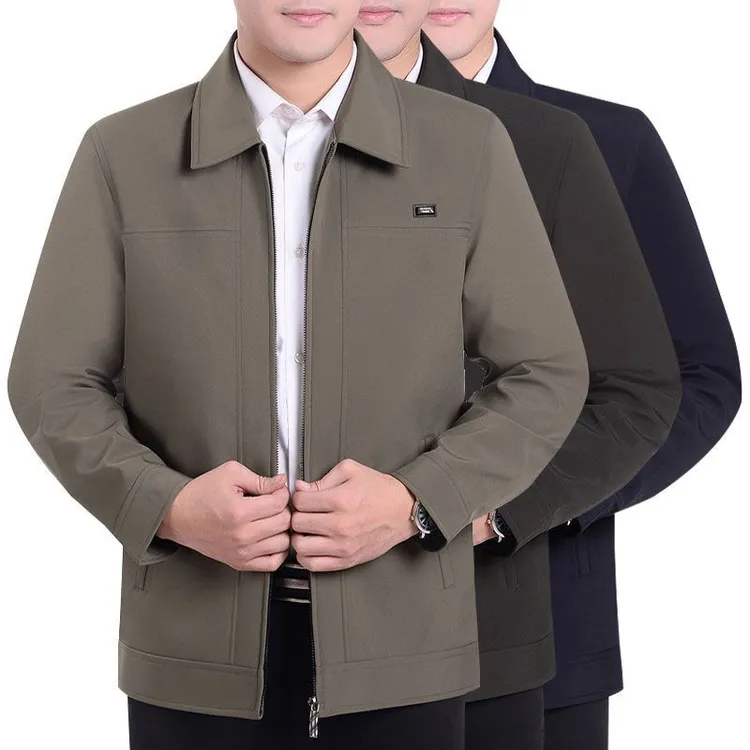 【极速发货】中老年夹克衫春秋款男士老年人外套褂子男装休闲男外套商品图