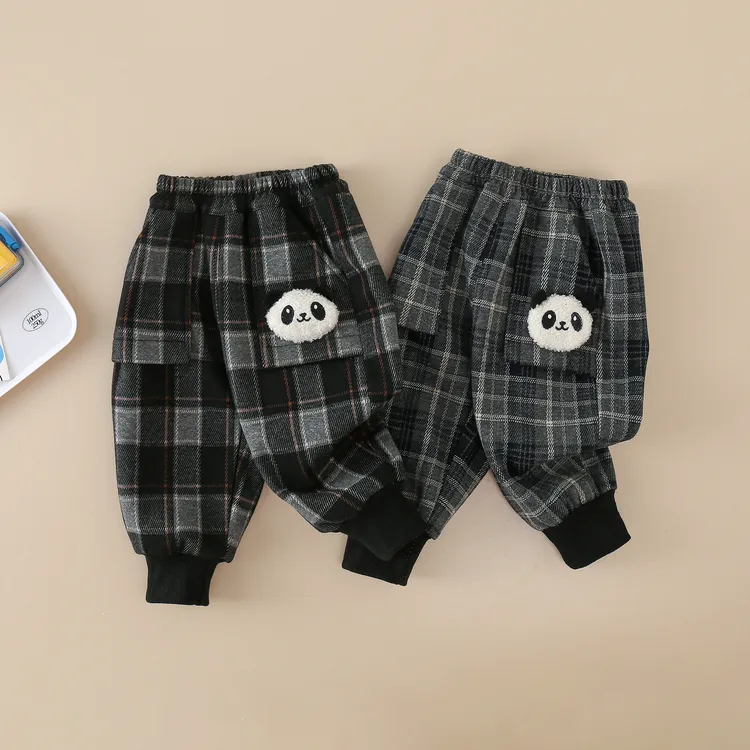 【加绒】加厚保暖长裤2025秋冬新款男女童小童冬季格子宝宝儿童裤潮