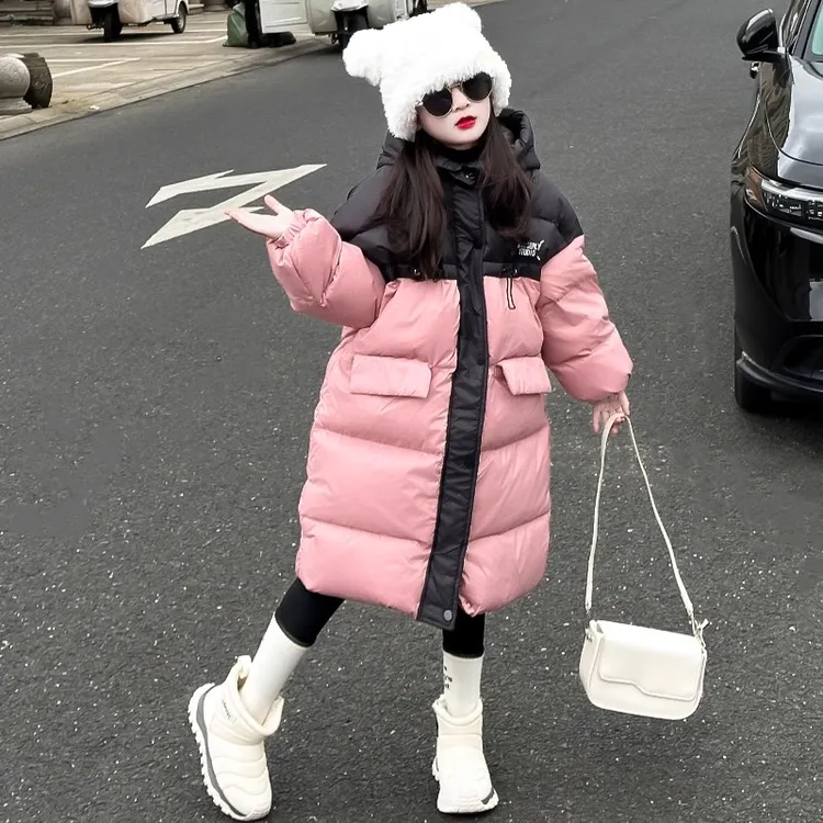 女童羽绒服2025冬季新款儿童加厚白鸭绒童装长款过膝洋气保暖外套
