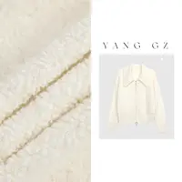 YANG GZ【雪绒奶酪】秋冬休闲大翻领羊毛短毛织外套女GZ24WA010