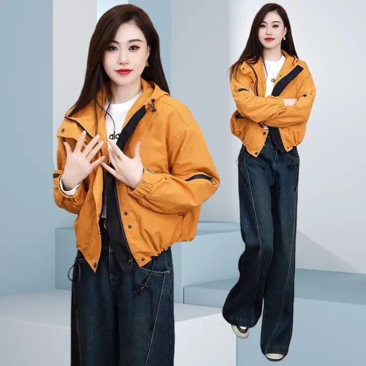 洋气短款保暖派克服女2024冬季新款防风舒适显瘦棉衣连帽冲锋外套