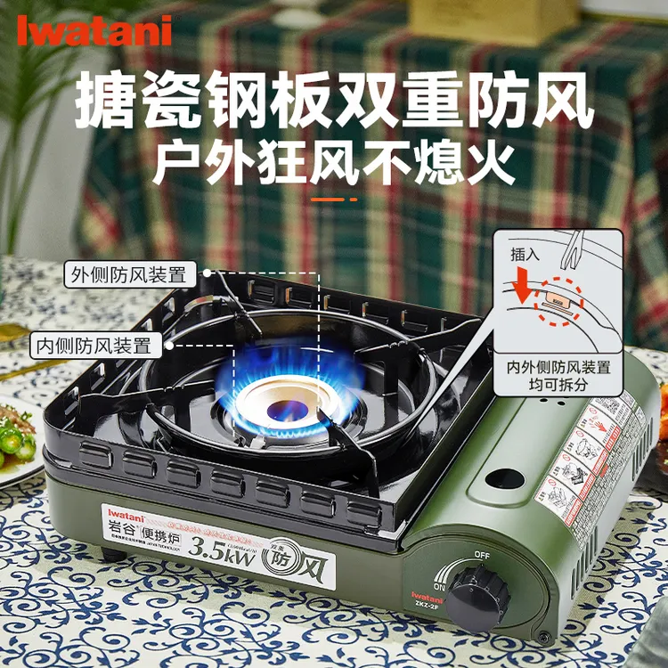 ZKZ-2F户外双重防风卡式炉便携式野营大火力燃气炉具烧水耐高温