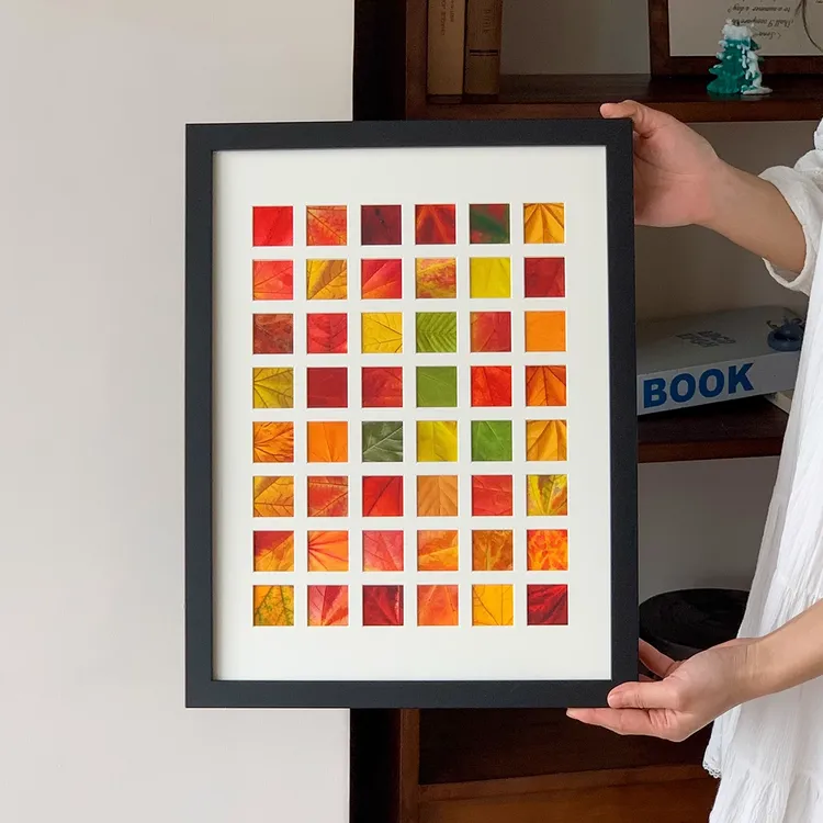 捡秋 DIY落叶相框手工制作48宫格相框银杏植物标本亲子纪念送对象