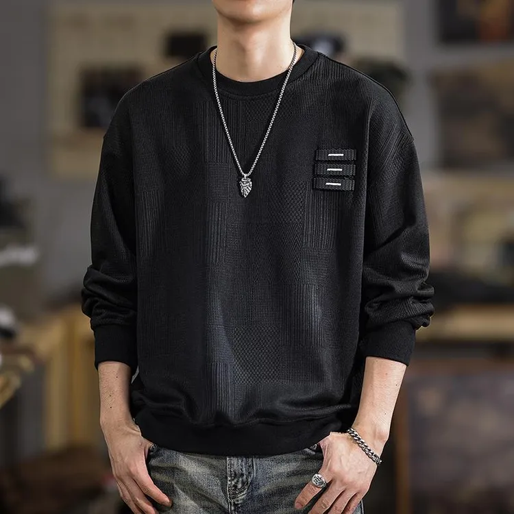 美式潮牌设计感重磅针织卫衣男秋季新款宽松爆款休闲套头外套百搭
