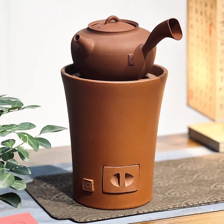 【乌合陶艺】潮汕功夫茶具跳跳壶砂铫壶（山水）纯手工大容量煮水复古