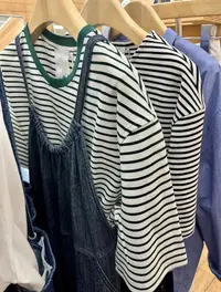 素 早秋休闲宽松 环保棉华夫格长袖T