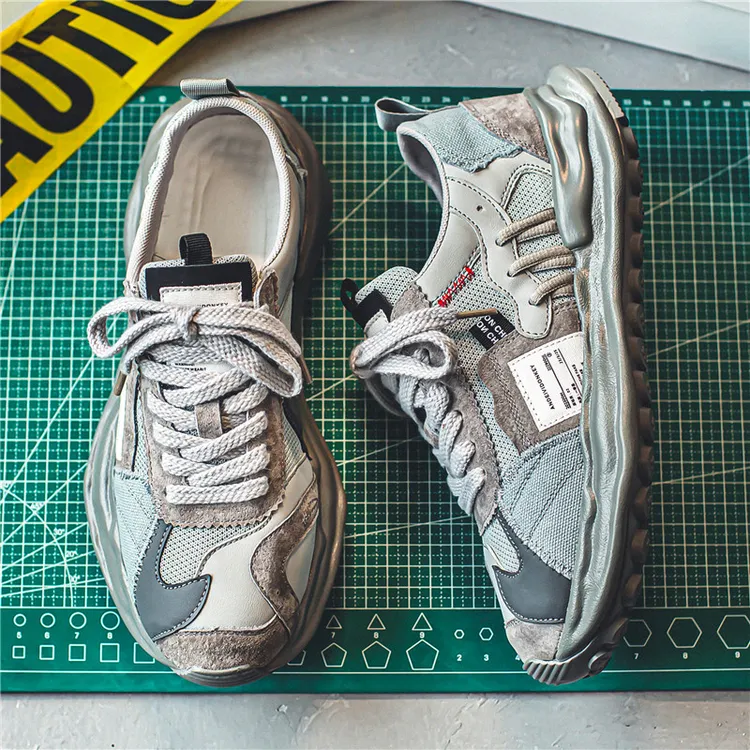 断码捡漏男鞋透气防臭潮流运动鞋网面学生男士休闲百搭镂空老爹鞋