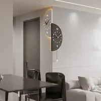 2025轻奢客厅拐角智能声控新款现代静音双面挂钟家用转角网红